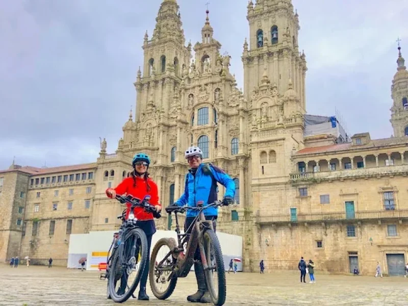 Bike Pilgrims In Santiago